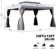 Grand Patio 10X13 Feet 2-Tier Patio Gazebo, Outdoor Canopy With Mosquito Netting And Shade Curtains, Sturdy Straight Leg Tent For Backyard & Party & E