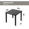 Meooem Outdoor Indoor Small Square Metal Patio Side/End Tables, Metal Patio Coffee Bistro Garden Side Table, Weather Resistant Anti-Rust End Tables Fo