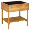 Raised Garden Planter 30.9"X23"X30.9" Solid Acacia Wood