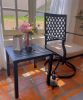 Meooem Outdoor Indoor Small Square Metal Patio Side/End Tables, Metal Patio Coffee Bistro Garden Side Table, Weather Resistant Anti-Rust End Tables Fo