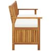 Storage Bench With Cushion 66.9" Solid Acacia Wood