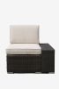 6 Pieces Patio Furniture Set,All-Weather Outdoor Sectional Sofa,Manual Weaving Pe Wicker Rattan Patio Conversation Sets With Beige Cushion And Glass C