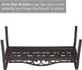 50" Outdoor Patio Bench, Cast Iron 2-Person Metal Bench With Floral Design Backrest, Patio Furniture Chair For Porch Park Garden, Dark Brown