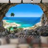Beach Landscape Tapestry Nature Cave Wall Tapestry Bedroom Hotel Restaurant Decorative Backdrop, 51X70 Inch