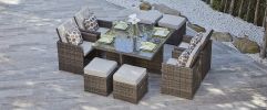 Direct Wicker 9-Piece Outdoor Pe Rattan Wicker Patio Dining Table Set Garden Outdoor Patio Furniture Set