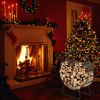Artisasset Black Paint 40-Inch Round Indoor And Outdoor Iron Fireplace Firewood Stand Yj