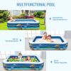 Inflatable Swimming Pool For Family, Funavo 100" X 71" X 22" Full-Sized Inflatable Kiddie Pools, Lounge Pool For Baby Toddlers Kids Adults, Outdoor Ba