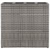 Garden Raised Bed With 4 Pots 2 Pcs Poly Rattan Gray