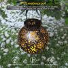 Solar Lantern Outdoor Hanging Lights Metal Led Decorative Garden Lights Waterproof Light For Patio, Yard
