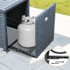 43 Inch Outdoor Fire Pit Table 50; 000 Btu Wicker Auto-Ignition Gas Fire Pit Table For Outside With Aluminum Tabletop;  Etl Certification