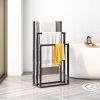 Metal Freestanding Towel Rack 3 Tiers Hand Towel Holder Organizer For Bathroom Accessories, Black