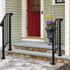 Artisasset Matte Black Outdoor 1St Tier Iron Handrail Rt