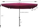 10 X 6.5Ft Rectangular Patio Outdoor Market Table Umbrellas With Crank And Push Button Tilt For Garden Pool Shade Swimming Pool Market Rt