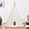 Teepee Tent For Kids - Play Tent For Boy Girl Indoor Outdoor Cotton Canvas Teepee