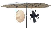 15X9Ft Double-Sided Patio Umbrella Outdoor Market Table Garden Extra Large Waterproof Twin Umbrellas With Crank And Wind Vents For Garden Deck Backyar