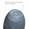Higold - 10.6 Inch Plastic Plant Pot, Round Planter, Indoor/Outdoor Using, Gift For Birthday, Housewarming, Gray&Blue, Set Of 2