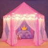 Outdoor Indoor Portable Folding Princess Castle Tent Kids Children Funny Play Fairy House Kids Play Tent(Warm Led Star Lights)