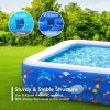 Inflatable Swimming Pools, Inflatable Pool For Kids, Kiddie, Toddler, Adults, 100" X 71" X 22" Family Full-Sized Swimming Pool, Lounge Pool For Outdoo