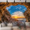 Nature Cave Wall Tapestry Bedroom Hotel Restaurant Decorative Backdrop Beach Landscape Tapestry, 51X70 Inch