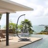 Free Shipping Hammock Chair Stand Only - Metal C-Stand For Hanging Hammock Chair,Porch Swing - Indoor Or Outdoor Use - Durable 300 Pound Capacity,Blac