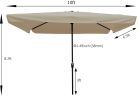 10 X 6.5Ft Rectangular Patio Umbrella Outdoor Market Umbrellas With Crank And Push Button Tilt For Garden Swimming Pool Market Rt
