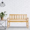 44In Outdoor Patio Wooden Bench Teak Color Rt