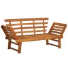Garden Bench With Cushions 2-In-1 74.8" Solid Acacia Wood
