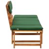 Garden Bench With Cushions 2-In-1 74.8" Solid Acacia Wood