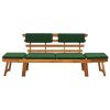 Garden Bench With Cushions 2-In-1 74.8" Solid Acacia Wood