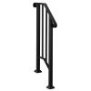 Artisasset Matte Black Outdoor 1St Tier Iron Handrail Rt