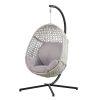 Large Hanging Egg Chair With Stand & Uv Resistant Cushion Hammock Chairs With C-Stand For Outdoor