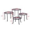 Metal Plant Stand 4 In 1 Potted Irons Planter Supports Floor Flower Pot Round Rack Display