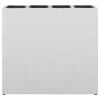 Garden Raised Bed With 4 Pots 2 Pcs Poly Rattan White