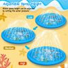 Sprinkler & Splash Pad For Kids 68In Inflatable Blow Up Pool Sprinkle Play Mat Summer Outdoor Water Toys