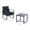 3 Pieces Patio Set Outdoor Wicker Patio Furniture Sets Modern Set Rattan Chair Conversation Sets With Coffee Table For Yard And Bistro (Black) Rt
