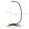 Hammock Chair Stand Only - Metal C-Stand For Hanging Hammock Chair,Porch Swing - Indoor Or Outdoor Use - Durable 300 Pound Capacity,Black