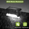 4Pcs Solar Powered Led Step Lights Outdoor Water-Resistant Dusk To Dawn Sensor Fence Lamps For Stairs Yard Railing