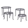 Metal Plant Stand 4 In 1 Potted Irons Planter Supports Floor Flower Pot Round Rack Display