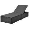 Outdoor Garden 3 Piece Wicker Patio Chaise Lounge Set Adjustable Pe Rattan Reclining Chairs With Cushions And Side Table.