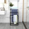 Metal Freestanding Towel Rack 3 Tiers Hand Towel Holder Organizer For Bathroom Accessories, Black