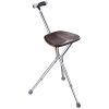 Hold 286.6 Lbs Cane With Seat Combo Aluminum Alloy Portable Led Folding Walking Stick Chair Height Adjustable Heavy Duty Thick Stool Handy Unisex For