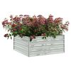 Garden Raised Bed 39.4"X39.4"X17.7" Galvanized Steel Silver