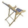Outdoor Poplar Hanging Chair Wide Blue Stripes Armrest With Cup Holder (Color: Dark Blue)