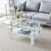 110*60*45.5Cm Double-Glazed Dining Table Stainless Steel Table Legs