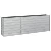 Garden Raised Bed 94.5"X15.7"X30.3" Galvanized Steel Silver