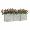 Garden Raised Bed 94.5"X15.7"X30.3" Galvanized Steel Silver
