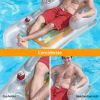 59In Inflatable Pool Float Raft W/ Headrest Armrest Cupholder Swimming Pool Lounge Air Mat Chair