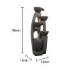 39Inches Modern Resin Floor-Standing Fountain With Warm Led Light