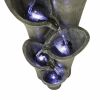 Outdoor Fountain 39.4Inches Faux Stone Led Floor-Standing Water Fountain
