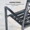 Outdoor Black Stackable Dining Chairs Set Iron Patio Chairs Set Of 2 With Armrest Seating Chairs For Garden, Backyard